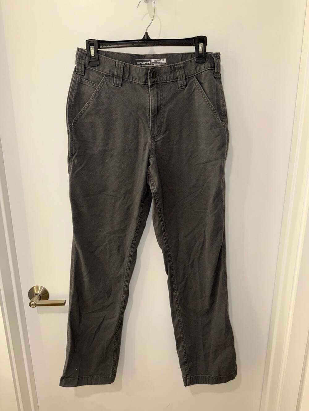 Carhartt Relaxed Fit Canvas Work Pants 30x32 Charcoal Grey